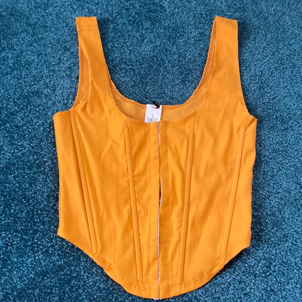 Yellow Corset Crop Top
